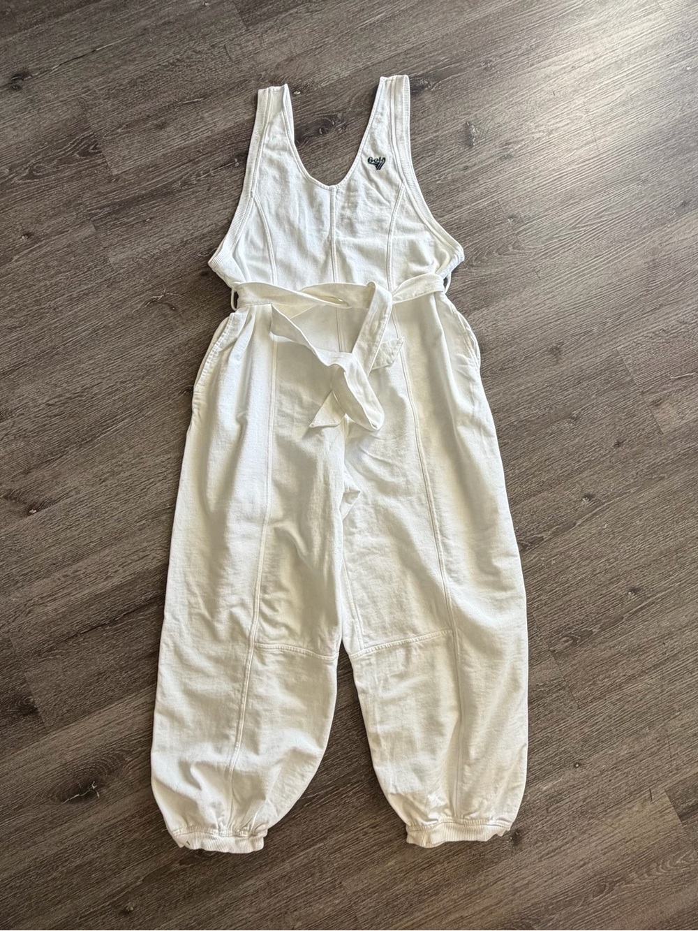 Gola Off-White Cotton Tie-Waist Jumpsuit